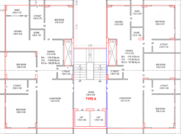 Floor Plan of Aagam City Life in Athwa, Surat - Image 96305