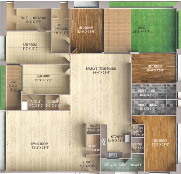 5 BHK Flat in Ravani Cellestial Dreams in Vesu, Surat - Image 817949
