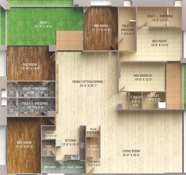 5 BHK Flat in Ravani Cellestial Dreams in Vesu, Surat - Image 817950