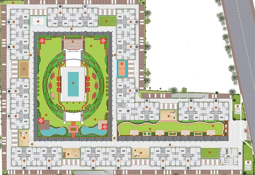 Master Plan of Avadh Carolina in Dumas Road, Surat - Image 174796