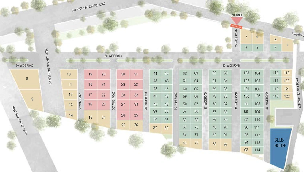 Master Plan of Prajay Treetops in Shamirpet, Hyderabad - Image 172843
