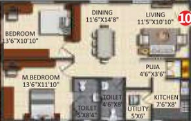 2 BHK Flat in Aashvi Urban Habitat in Uppal, Hyderabad - Image 817426