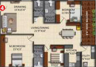 2 BHK Flat in Aashvi Urban Habitat in Uppal, Hyderabad - Image 817428
