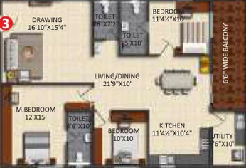 2 BHK Flat in Aashvi Urban Habitat in Uppal, Hyderabad - Image 817429