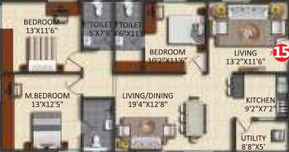 3 BHK Flat in Aashvi Urban Habitat in Uppal, Hyderabad - Image 817432