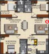 3 BHK Flat in Aashvi Urban Habitat in Uppal, Hyderabad - Image 817435
