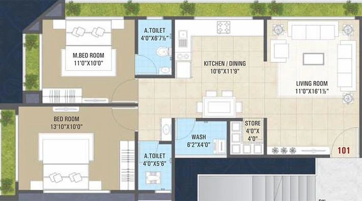 2 BHK Flat in Shree Amba Luxuria Phase 1 in Kamrej, Surat - Image 818662