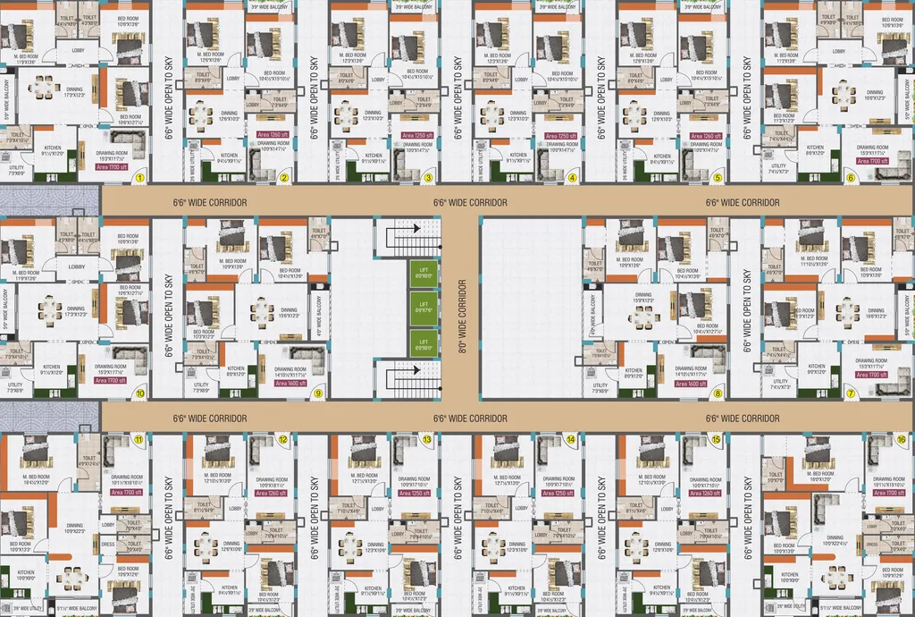 Floor Plan of Panchajanya Syamala Elite in Bachupally, Hyderabad - Image 172786