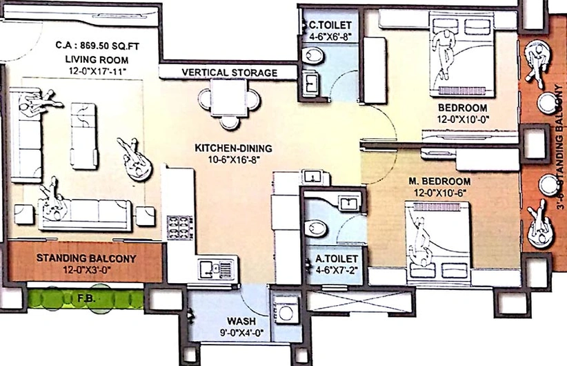 2 BHK Flat in Gurukrupa Sky Rise in Mota Varachha, Surat - Image 819635