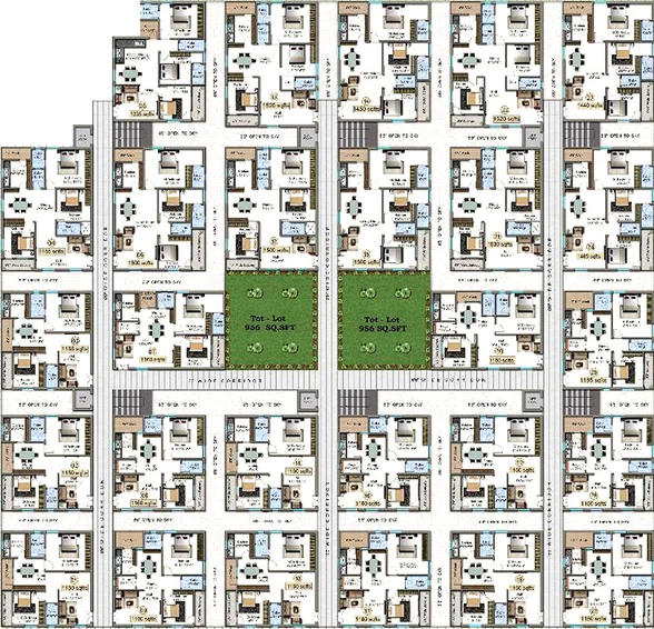 Floor Plan of Srinidhi Indraprastha Residency in Bachupally, Hyderabad - Image 172581