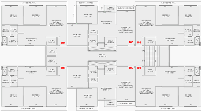 Floor Plan of Akshat Residency in Variav, Surat - Image 96339