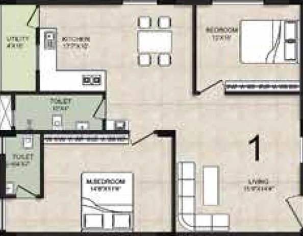 2 BHK Flat in Cozy Essence Elite in Kompally, Hyderabad - Image 817246