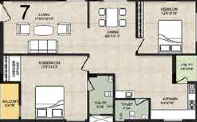 2 BHK Flat in Cozy Essence Elite in Kompally, Hyderabad - Image 817247