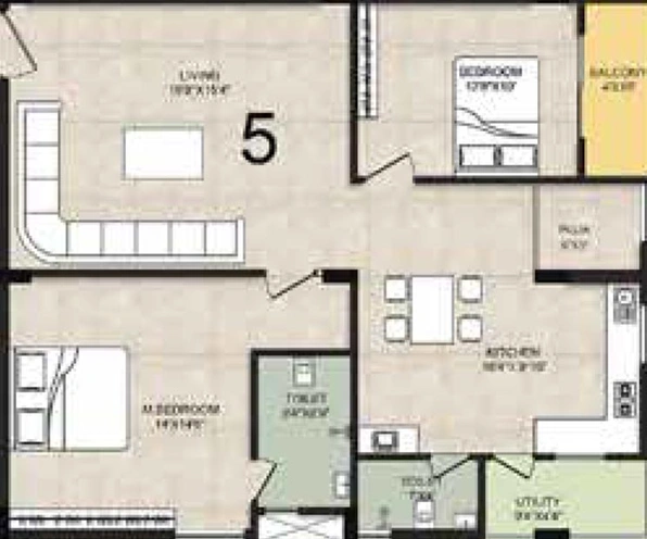 2 BHK Flat in Cozy Essence Elite in Kompally, Hyderabad - Image 817248