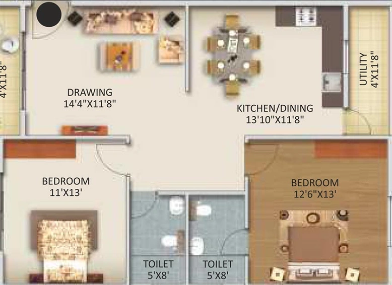 2 BHK Flat in ELV Cosmopolis in Adibatla, Hyderabad - Image 817267