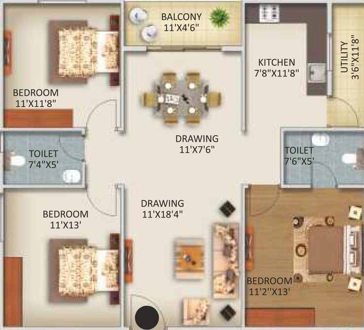 3 BHK Flat in ELV Cosmopolis in Adibatla, Hyderabad - Image 817271