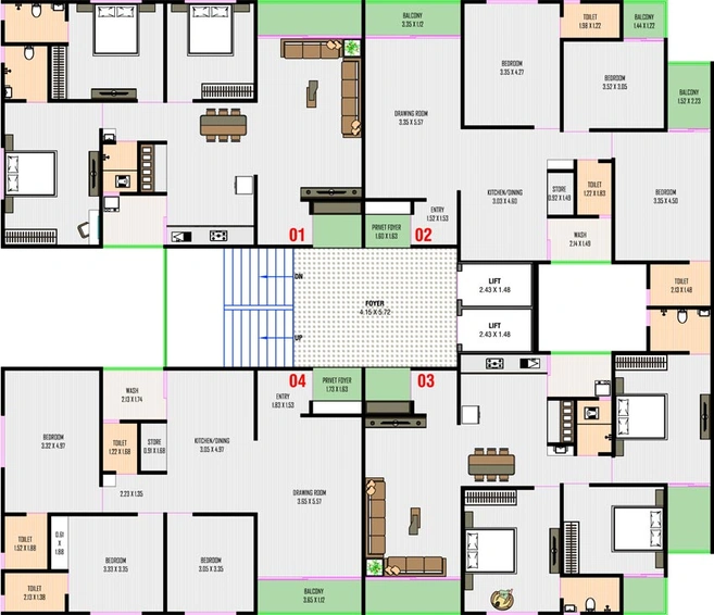 Floor Plan of Shashwatam Crown 80 in Nava Naroda, Ahmedabad - Image 97639
