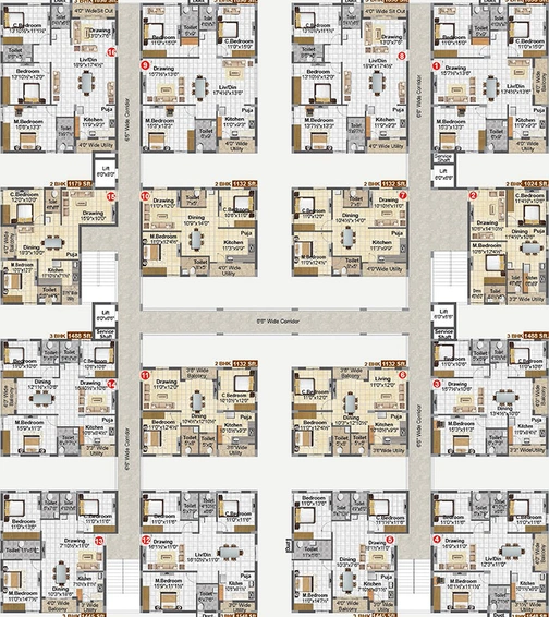 Floor Plan of Madhavaram Serenity in Karmanghat, Hyderabad - Image 172407