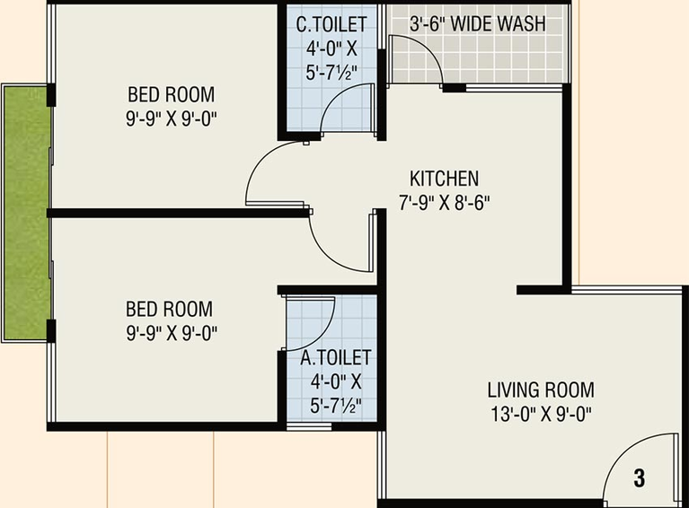 2 BHK Flat in Aakar Al Madina Residency in Udhana Darwaja, Surat - Image 818644