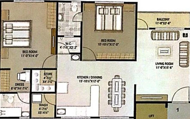 2 BHK Flat in Bharucha Elite Enclave in Rander, Surat - Image 817987