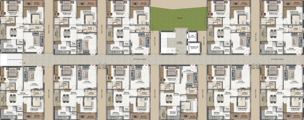 Floor Plan of Abode Aahwanam in Ameenpur, Hyderabad - Image 172230
