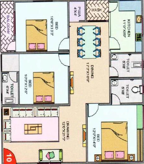 3 BHK Flat in Parijatha Pride in Shamirpet, Hyderabad - Image 817162