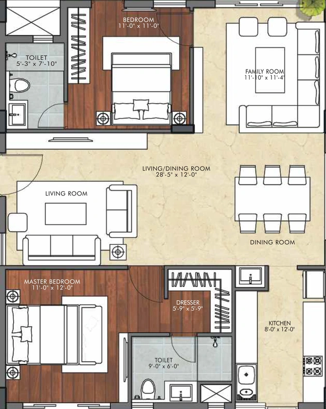 2 BHK Flat in Signature Horizon in Manikonda, Hyderabad - Image 817330