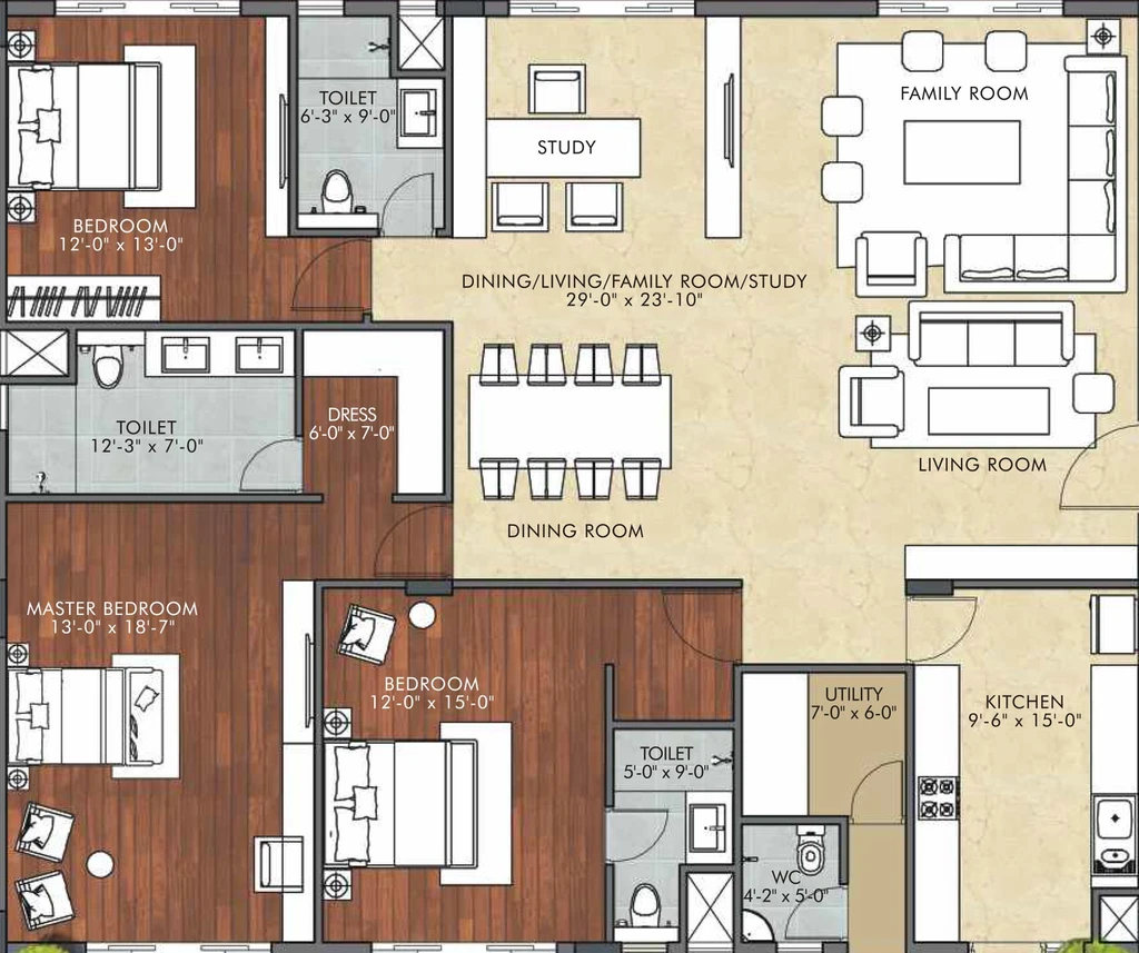 3 BHK Flat in Signature Horizon in Manikonda, Hyderabad - Image 817334