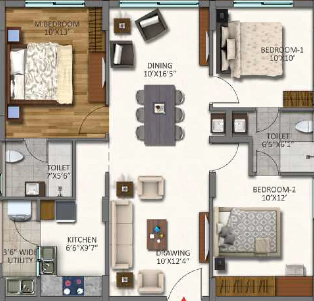 3 BHK Flat in Niharika Lakefront in Khajaguda, Hyderabad - Image 817303