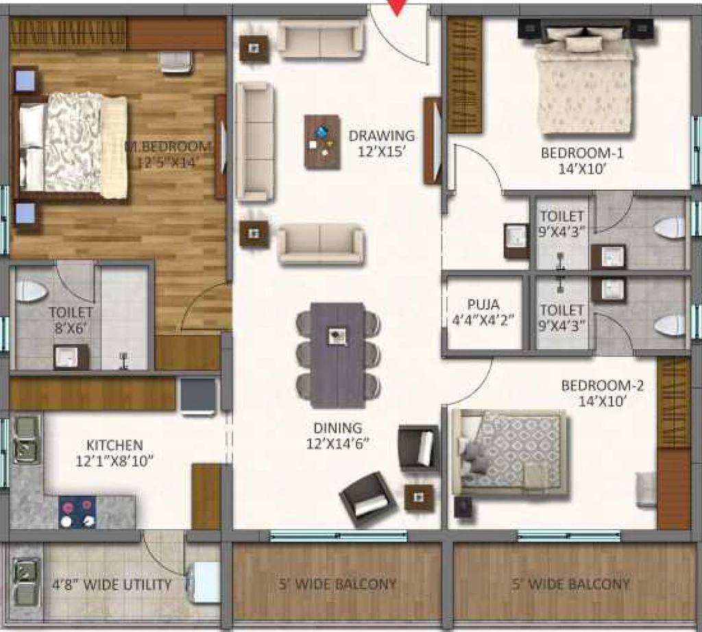 3 BHK Flat in Niharika Lakefront in Khajaguda, Hyderabad - Image 817304