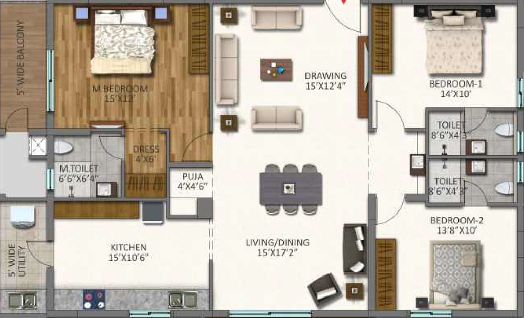 3 BHK Flat in Niharika Lakefront in Khajaguda, Hyderabad - Image 817305