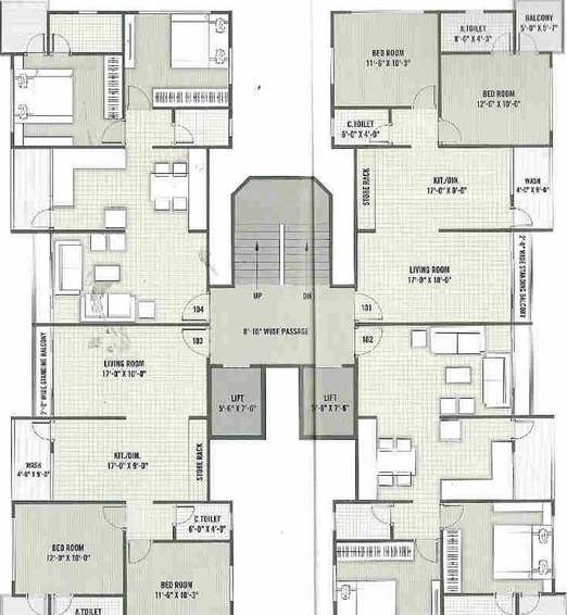 Floor Plan of VK Shikhin Heights in Bhimrad, Surat - Image 178996