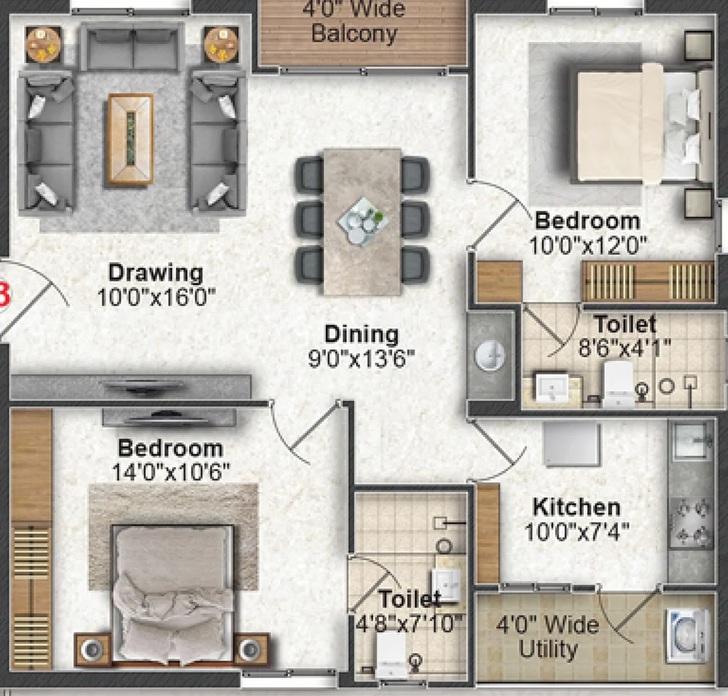 2 BHK Flat in Greater Infra Honesty in Ameenpur, Hyderabad - Image 817268