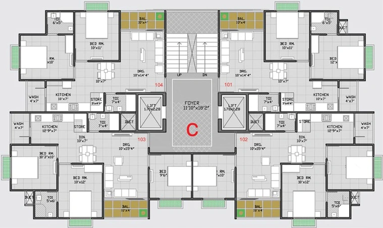 Floor Plan of Chetak Radhe Govind 1 in Sanand, Ahmedabad - Image 97835