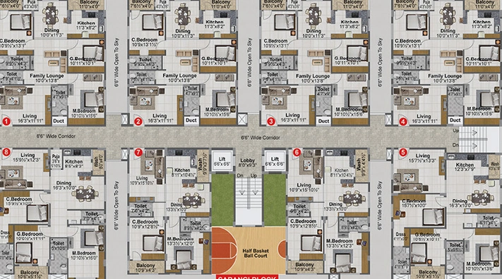 Floor Plan of Srusti Symphony in Kondapur, Hyderabad - Image 172610