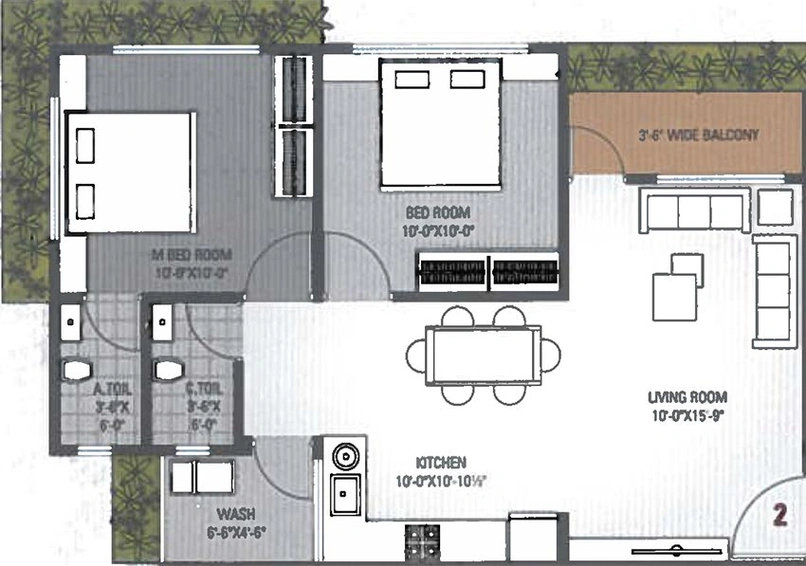 2 BHK Flat in Uma Sumeru Sky Residency in Mota Varachha, Surat - Image 819972