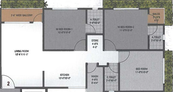 3 BHK Flat in Uma Sumeru Sky Residency in Mota Varachha, Surat - Image 819973