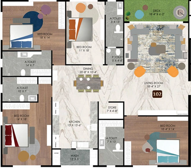 4 BHK Flat in Rajhans Kronis in Vesu, Surat - Image 675672