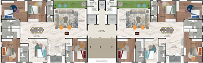Floor Plan of Rajhans Kronis in Vesu, Surat - Image 96687
