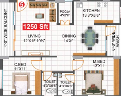2 BHK Flat in Sree Jagadamba Ayaan Residency in Bachupally, Hyderabad - Image 817192
