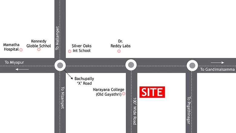 Location of Sree Jagadamba Ayaan Residency in Bachupally, Hyderabad - Image 172193