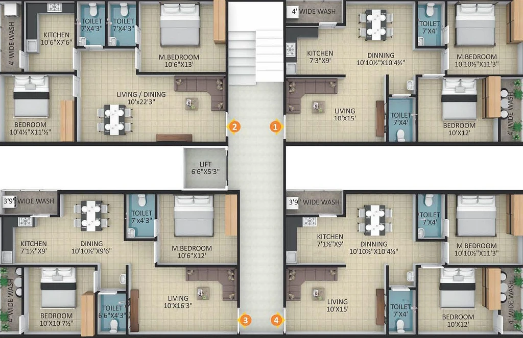 Floor Plan of Green Tulasi Lake Front in Suraram, Hyderabad - Image 172212