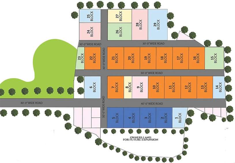 Master Plan of Green Tulasi Lake Front in Suraram, Hyderabad - Image 172211