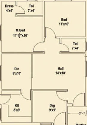 2 BHK Flat in Dream City in Balapur, Hyderabad - Image 817190