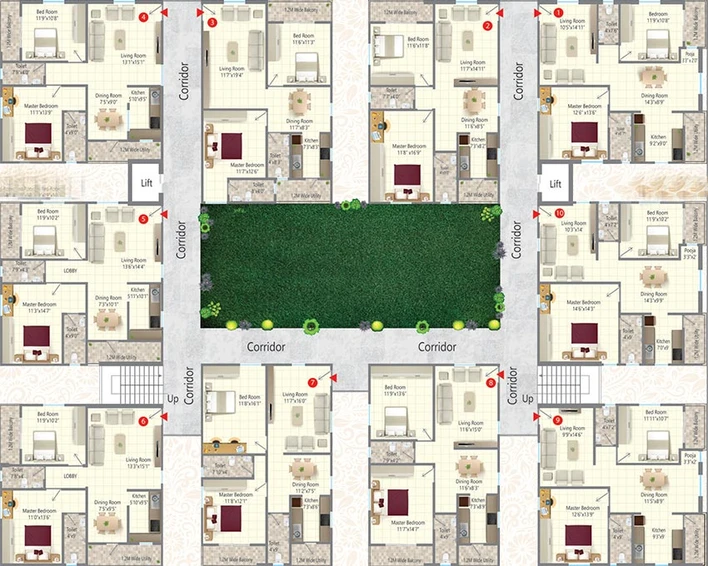Floor Plan of Om Sri Projects Symphony in Ameenpur, Hyderabad - Image 172523