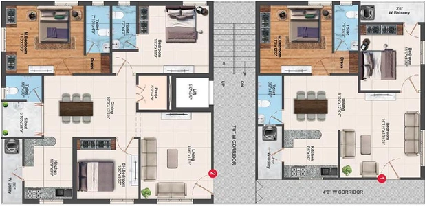 Floor Plan of Nirmal Jade in Yapral, Hyderabad - Image 171998