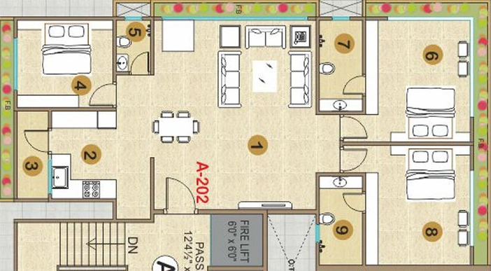 3 BHK Flat in Mahaveer Greens in Pal, Surat - Image 818374