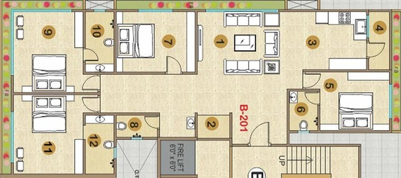 4 BHK Flat in Mahaveer Greens in Pal, Surat - Image 818375