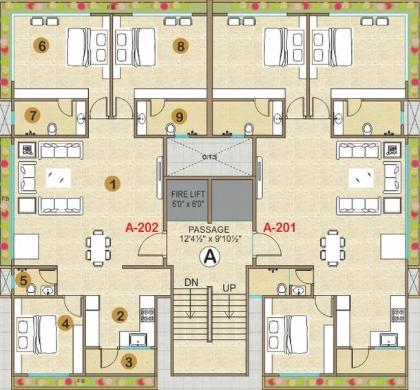 Floor Plan of Mahaveer Greens in Pal, Surat - Image 175630