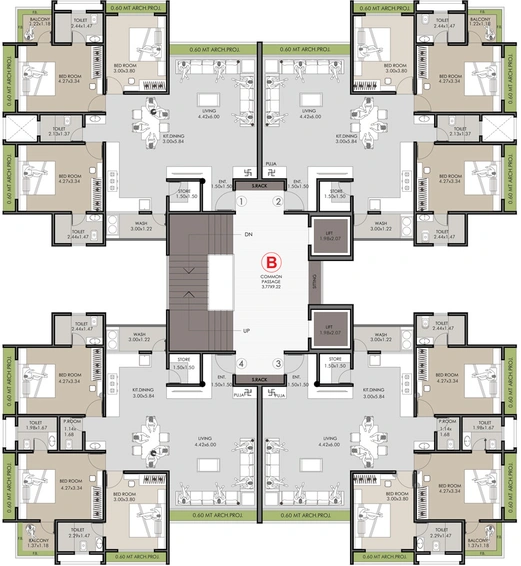 Floor Plan of Keshav Simandhar Avenue in Adajan, Surat - Image 105869